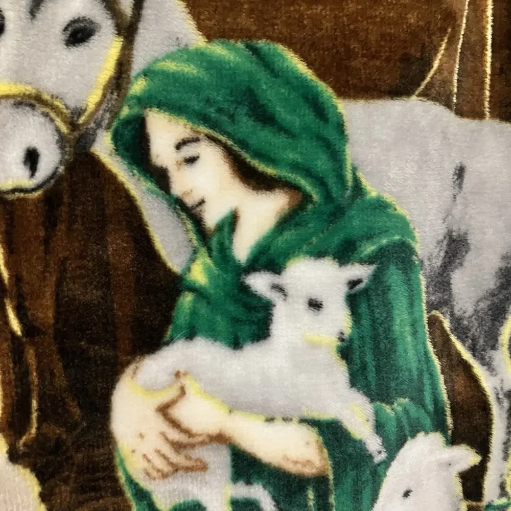 Nativity Scene Blanket Shining Light Christmas Heavyweight Blanket 50 X 60 in.